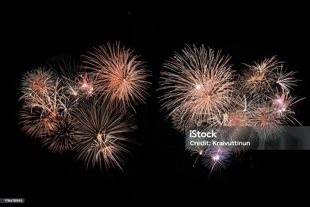 Heart Shaped Fireworks Firework Display Stock Photo