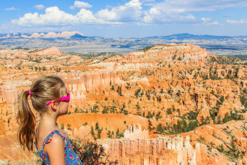 Girl overlooking Bryce Canyon.