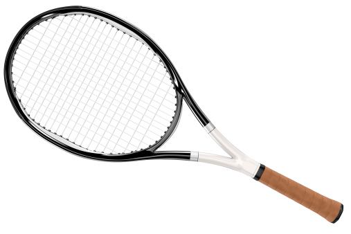 High detailed 3D tennis racket isolated on white background