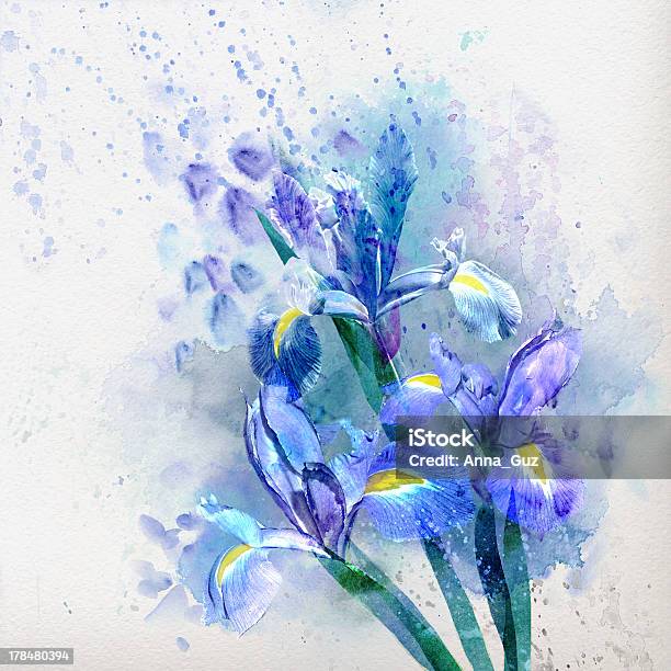 Iris Aquarelle Vecteurs libres de droits et plus d'images vectorielles de Affiche - Affiche, Art, Art et Artisanat