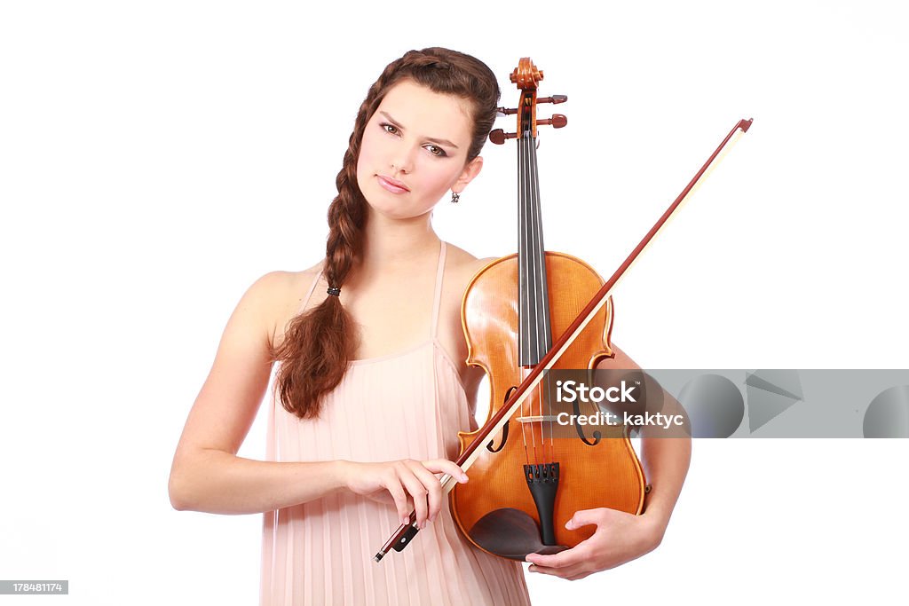 Giovane ragazza violinista riproduzione - Foto stock royalty-free di Adolescenza