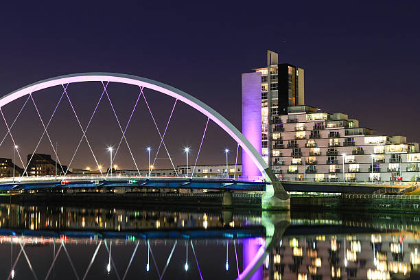 istock Illuminated Squinty Bridge crossing the River Clyde, Glasgow, Scotland. 178481387