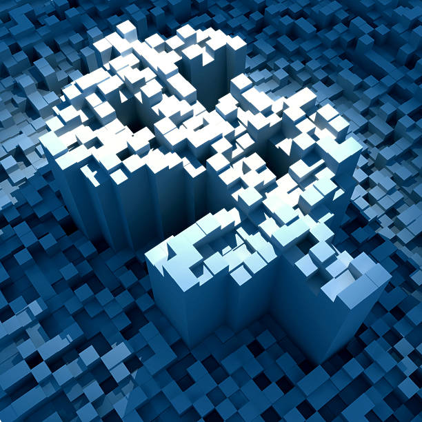 istock Representation of a dollar sign in white and blue pixels 178482183