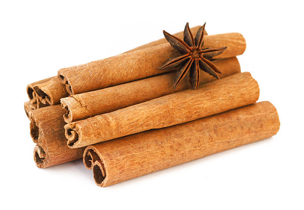 Cinnamon sticks and anise stock photo