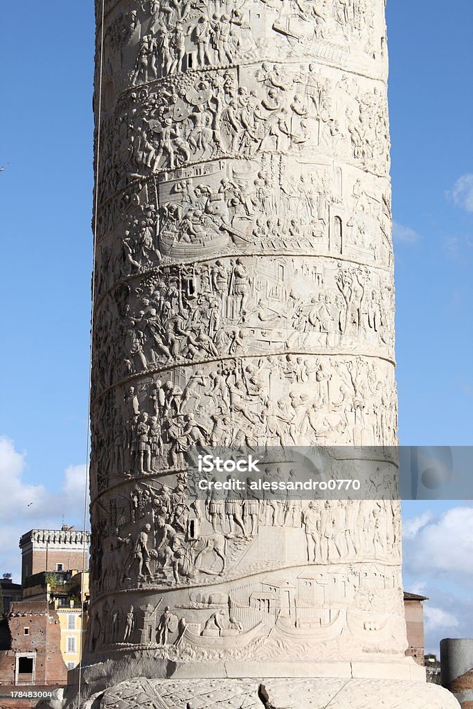 Trajan column in Rome Trajan column in Rome, Italy Ancient Stock Photo