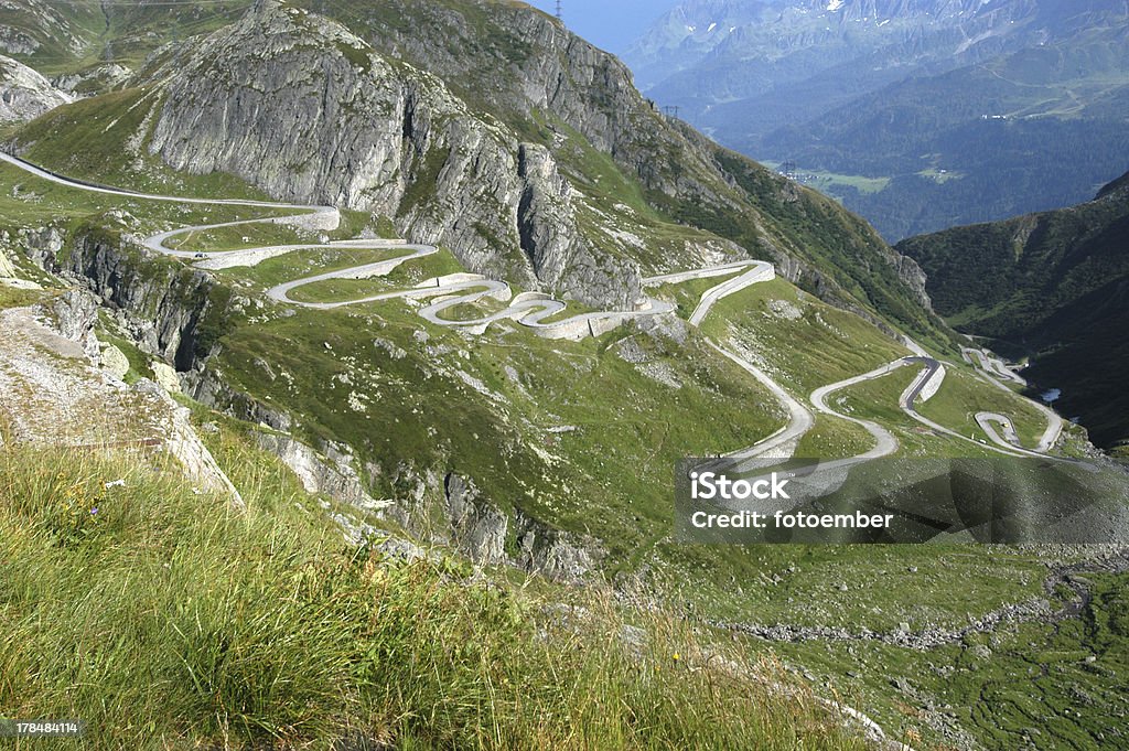 Tremola the old road zum mount Gotthard - Lizenzfrei Schweiz Stock-Foto