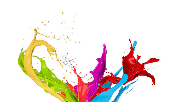 colored splashes - färgbild bildbanksfoton och bilder