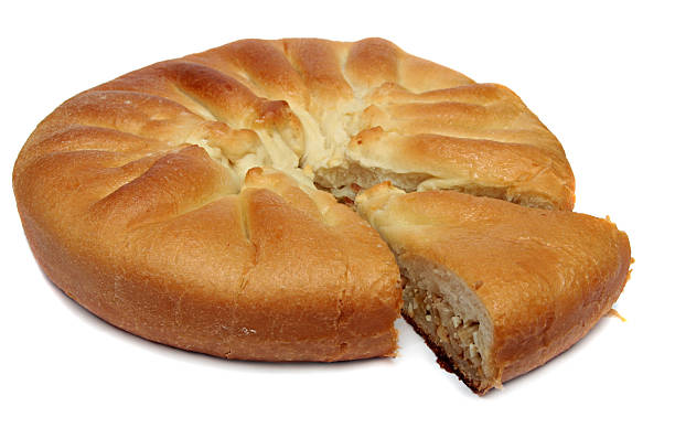 大円形ケーキ、キャベツ - baked breakfast cabbage cake ストックフォトと画像