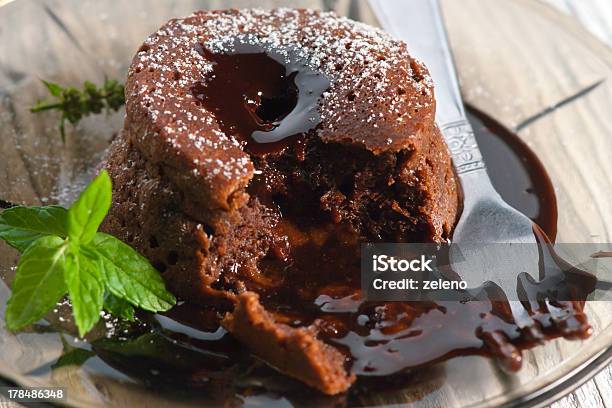 Chocolate Souffles Stock Photo - Download Image Now - Chocolate Souffle, Cake, Baked Pastry Item