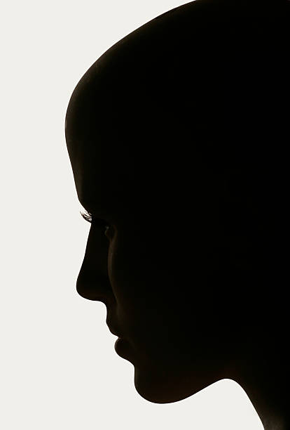 Silhouette of a mannequin's head