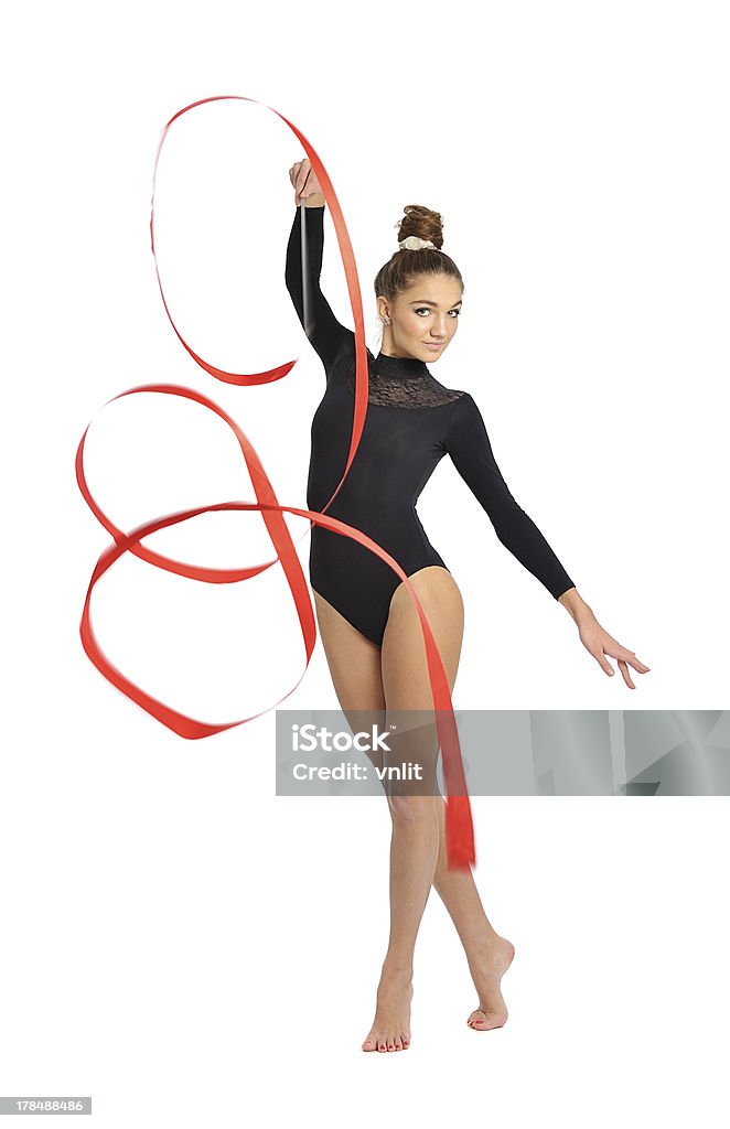 gymnast Dziewczyna - Zbiór zdjęć royalty-free (Białe tło)