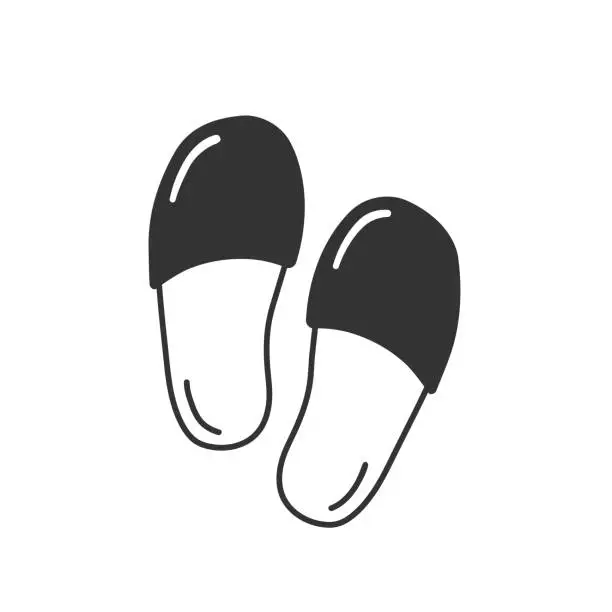 Vector illustration of Slippers icon in modern flat style vector