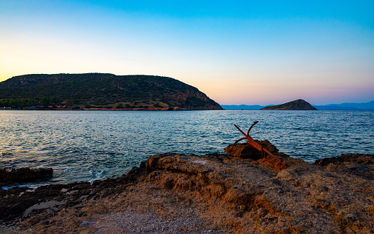 Bay at sunset near Avlaki beach.