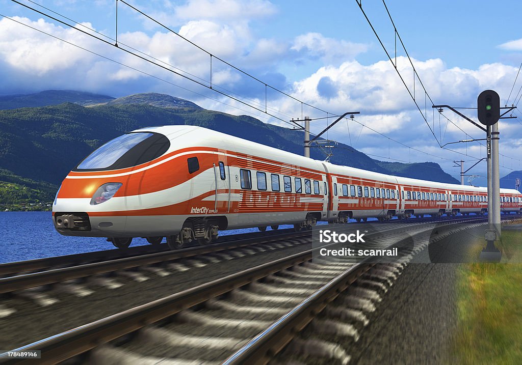 Trem de alta velocidade - Foto de stock de Trem Elétrico royalty-free