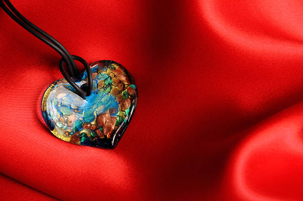 Heart Murano necklace stock photo