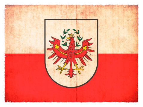 Flag of the Austrian province Tyrol created in grunge style