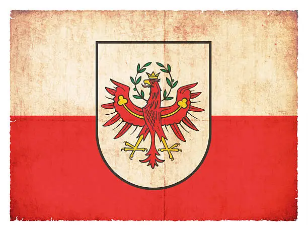 Flag of the Austrian province Tyrol created in grunge style