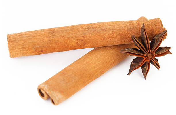 Cinnamon sticks and anise stock photo