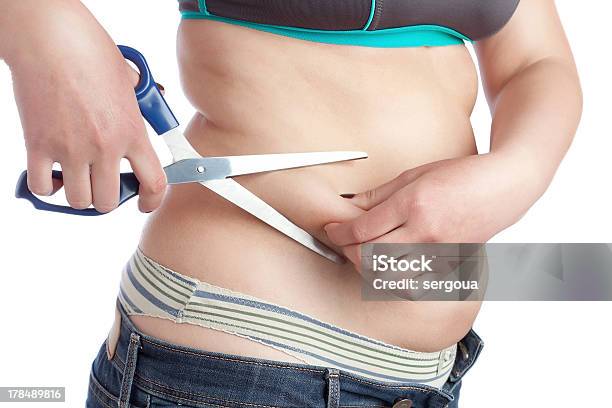 Fat Woman Trying To Get Rid Of Excess And Completeness Stock Photo - Download Image Now