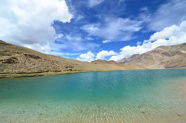 "Chandratal lake, Himachal Pradesh, India"