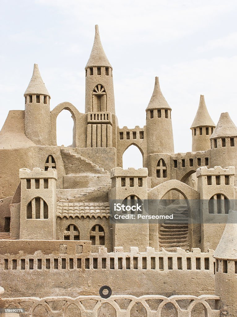 Sandcastle Grand sandcastle on the beach during a summer day Sandcastle - Structure Stock Photo