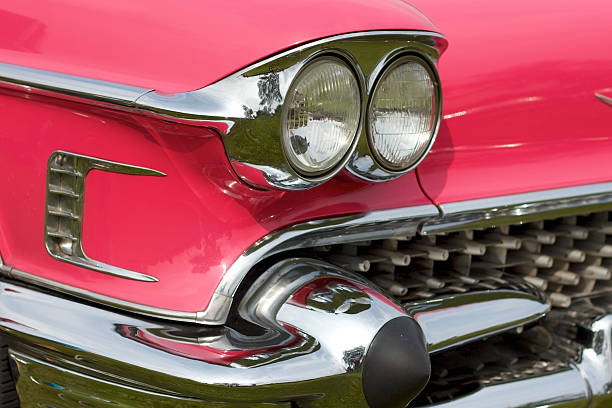 istock Pink classic American car 178491478