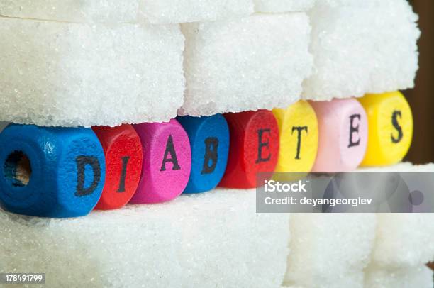Block Letters With The Word Diabetes Spelled Out Stock Photo - Download Image Now - Alphabet, Candy, Chronic Illness