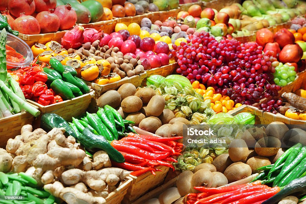 Fruits and vegetables Fruits and vegetables at a farmer's market Apple - Fruit Stock Photo