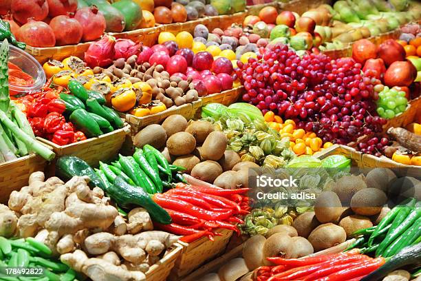 Fruits And Vegetables Stock Photo - Download Image Now - Apple - Fruit, Asparagus, Backgrounds