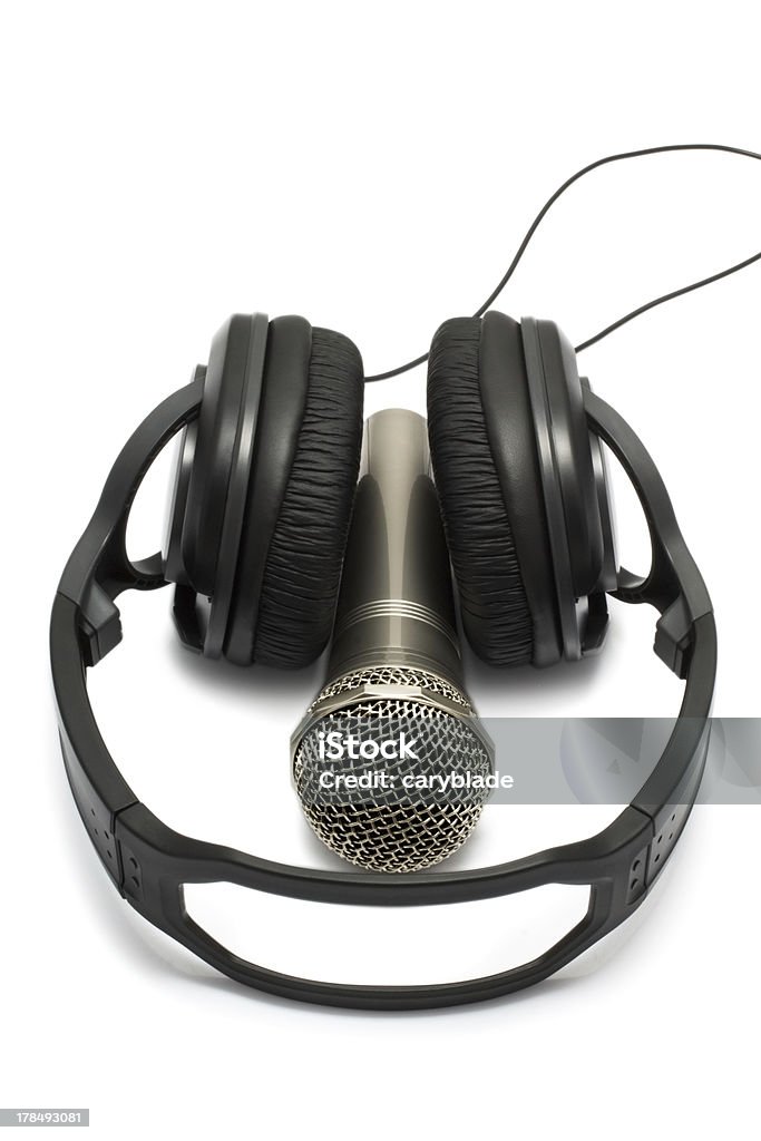 Casque et microphone isolé sur fond blanc - Photo de Casque audio libre de droits