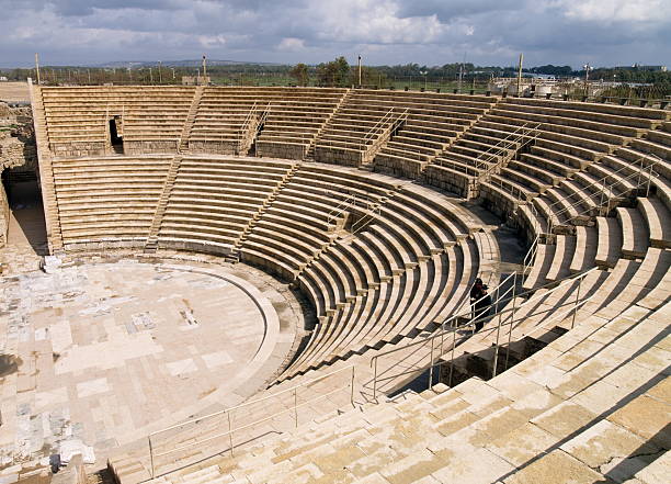 Theatres in Caesarea, Israel stock photo