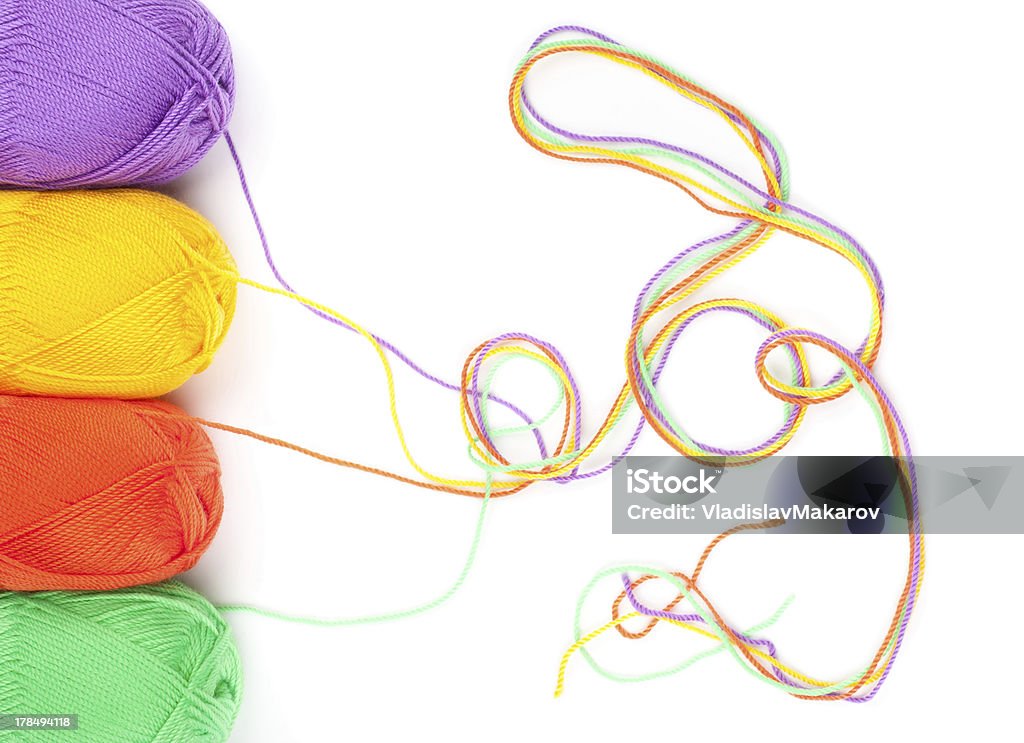 balls of thread A few balls of colourful bright thread Ellipse Stock Photo