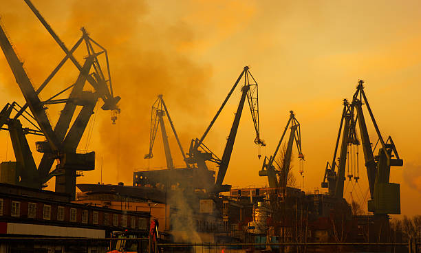 Cranes at shipyard, Gdansk, Poland