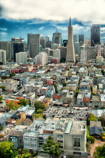 Aerial view of San Francisco's skyline.