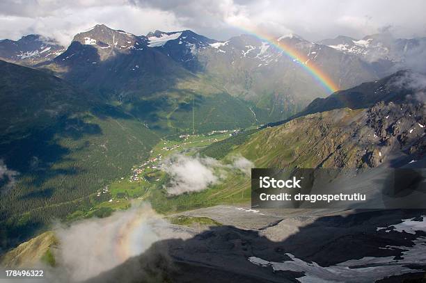Double Rainbow In The Alps Stock Photo - Download Image Now - Pot Of Gold, Rainbow, Aspirations