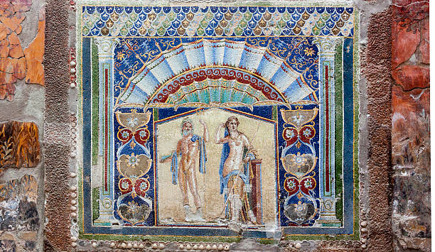 Herculaneum Mosaic stock photo