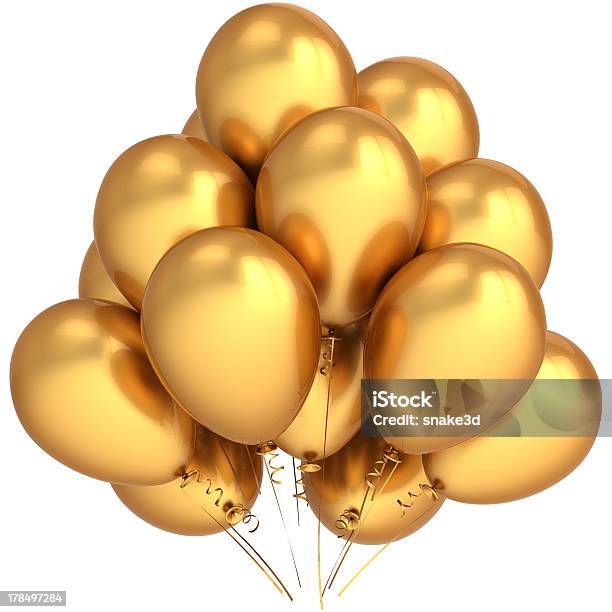 Goldучастник Воздушных Шарах Счастливый День Рождения Роскошные Украшения — стоковые фотографии и другие картинки Воздушный шарик