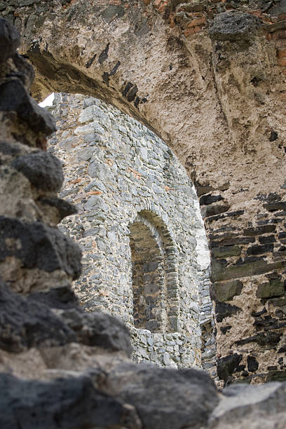 Medieval windows stock photo