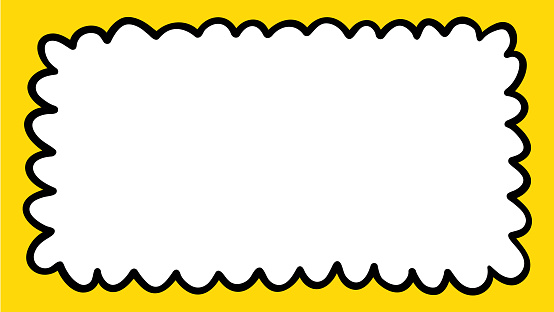 Funky Rectangular Border Groovy Scalloped Frame In Hippie Style Psychedelic Retro Border Funky ...