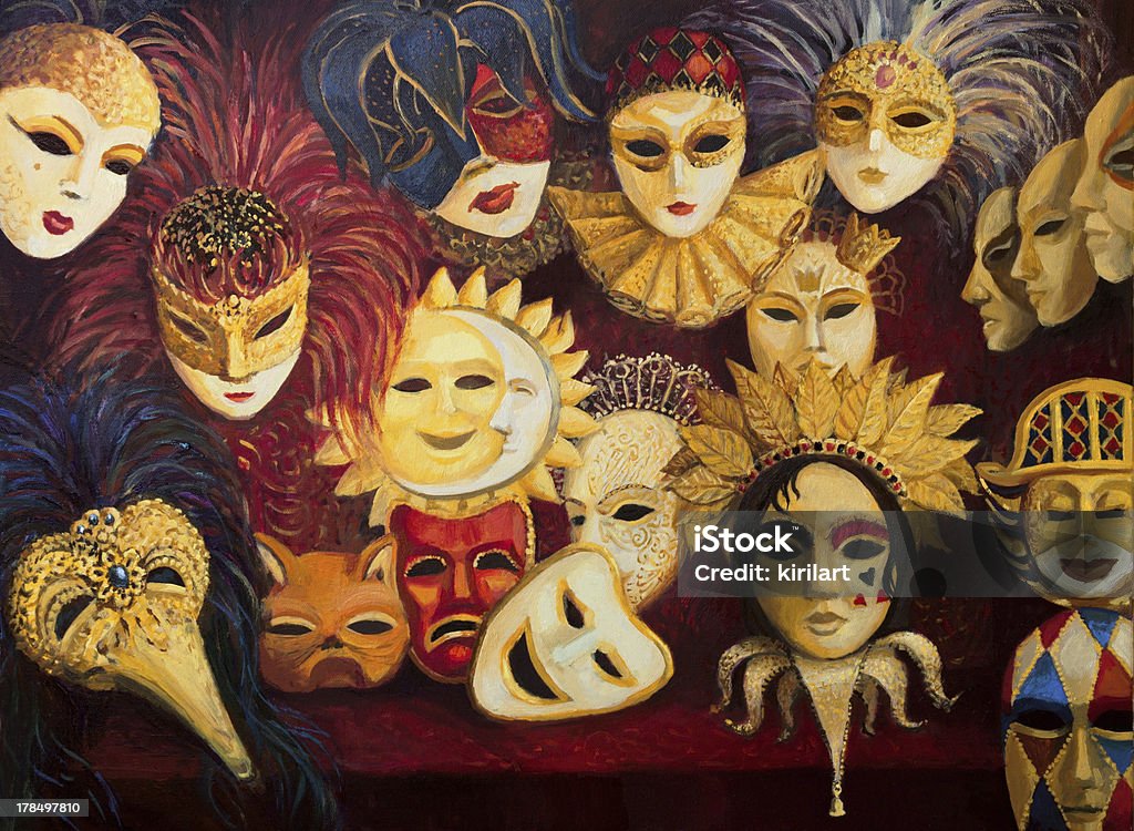 Masques vénitiens - Illustration de Masque vénitien libre de droits