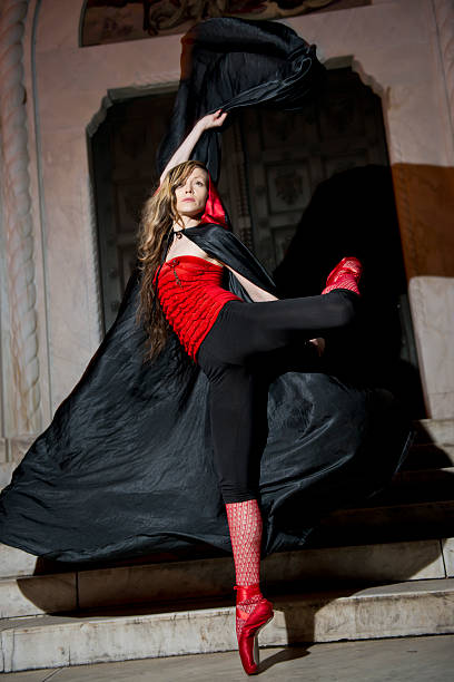 istock Balerina in red and black dancing 178498431