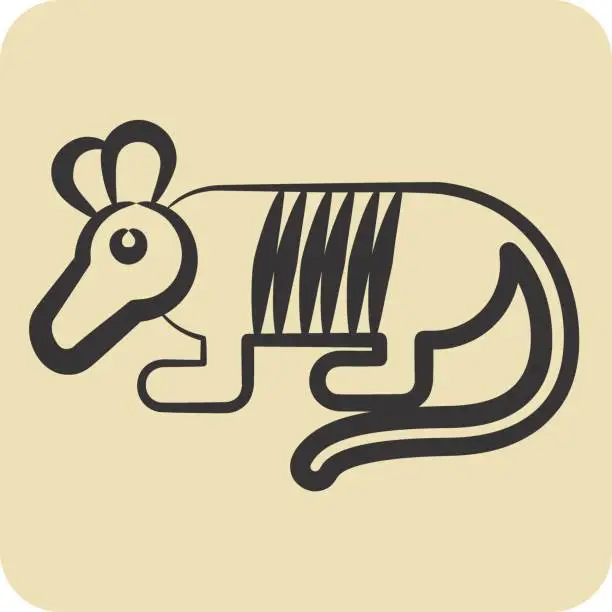 Vector illustration of Icon Armadillo. related to Argentina symbol. hand drawn style. simple design editable. simple illustration