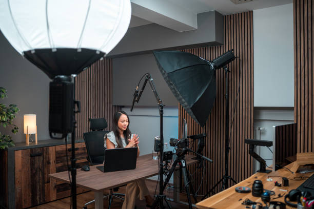istock Asian Female Content Creator at Work With Artistic Ambiance 1784989822