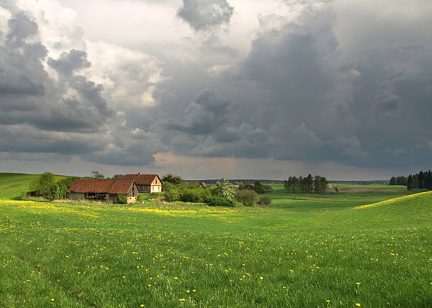 primavera paisagem rural - masuren imagens e fotografias de stock