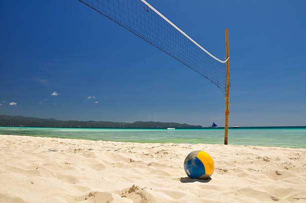 istock Beach volleyball net on Boracay - Philippines 178500604