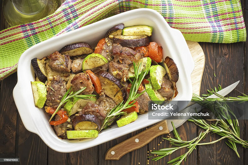 Carne e produtos hortícolas - Royalty-free Beringela Foto de stock