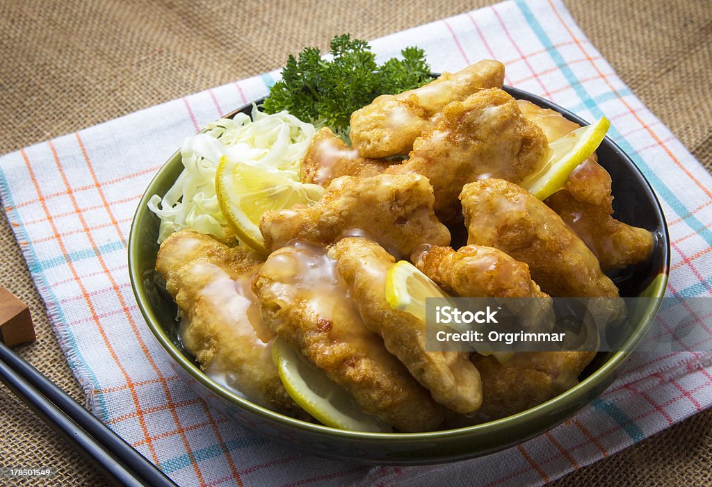 Deep Fried Chicken With Lemon Sauce Lemon Chicken Stock Photo