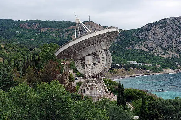 "Radiotelescope of the Simeiz Observatory in Katsiveli village near the town Simeiz in Crimea, Ukraine"