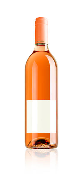bottle of pink wine stock photo