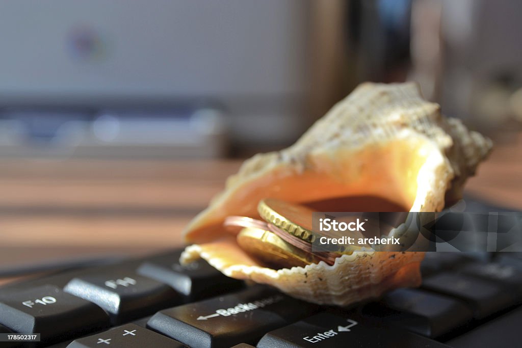 Tastatur mit shell - Lizenzfrei Abschied Stock-Foto